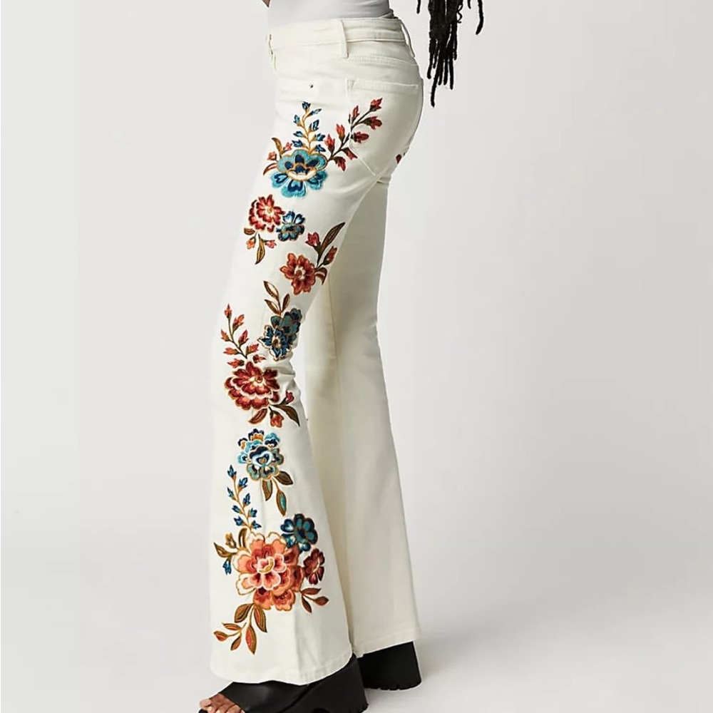 Driftwood Farrah Embroidered Flare Jeans